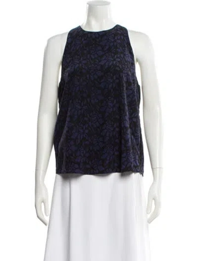 Pre-owned Joie Silk Floral Print Top In Multi