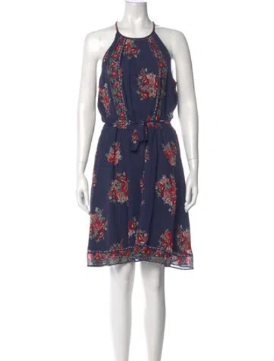 Pre-owned Joie Silk Knee-length Dress In Blue