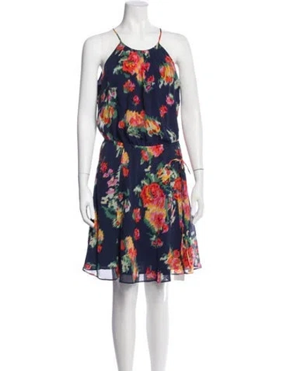 Pre-owned Joie Silk Knee-length Dress In Blue