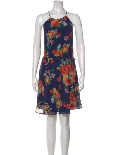 Pre-owned Joie Silk Knee-length Dress In Blue