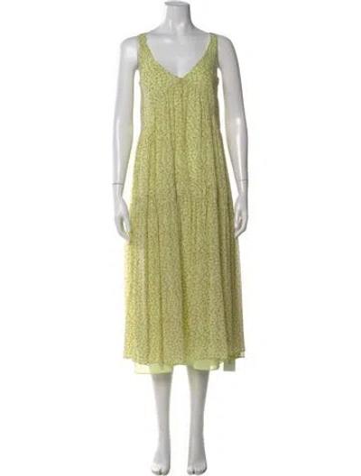 Pre-owned Joie Silk Knee-length Dress In Green