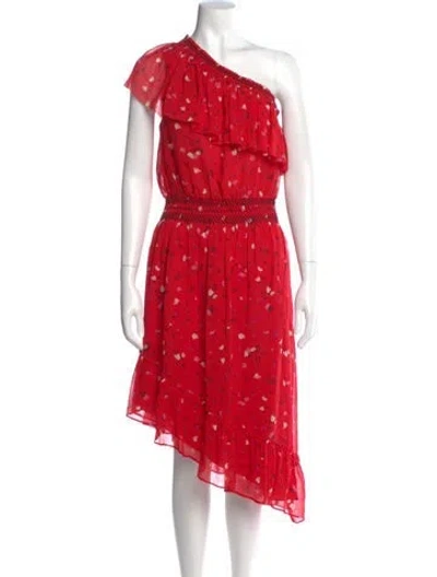 Pre-owned Joie Silk Knee-length Dress In Red