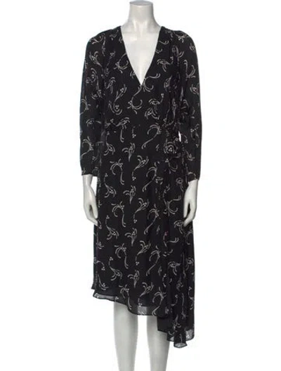 Pre-owned Joie Silk Long Dress In Black