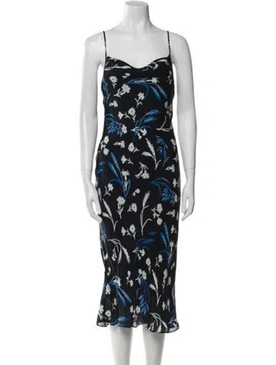Pre-owned Joie Silk Long Dress In Blue