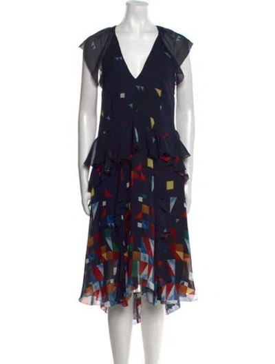 Pre-owned Joie Silk Long Dress In Blue