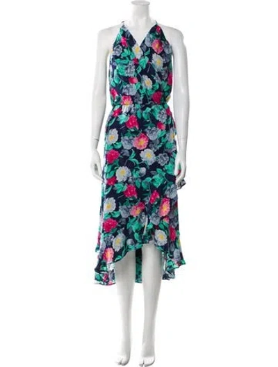 Pre-owned Joie Silk Long Dress In Blue