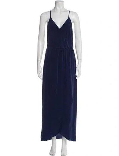Pre-owned Joie Silk Long Dress In Blue