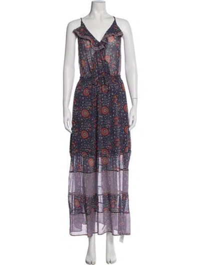 Pre-owned Joie Silk Long Dress In Blue