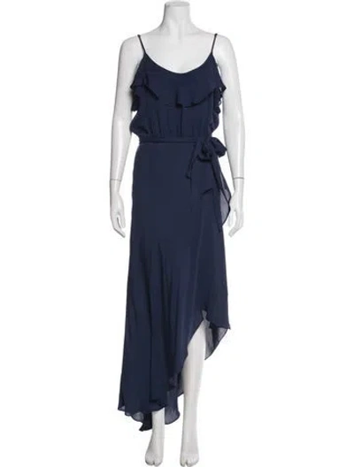 Pre-owned Joie Silk Long Dress In Blue