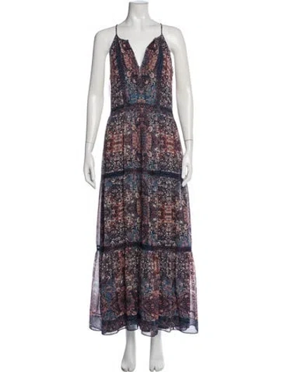 Pre-owned Joie Silk Long Dress In Blue