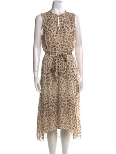 Pre-owned Joie Silk Long Dress In Brown