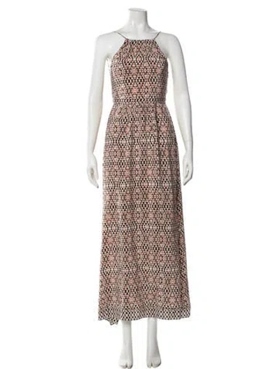 Pre-owned Joie Silk Long Dress In Brown