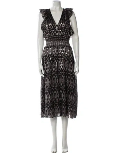 Pre-owned Joie Silk Long Dress In Multi