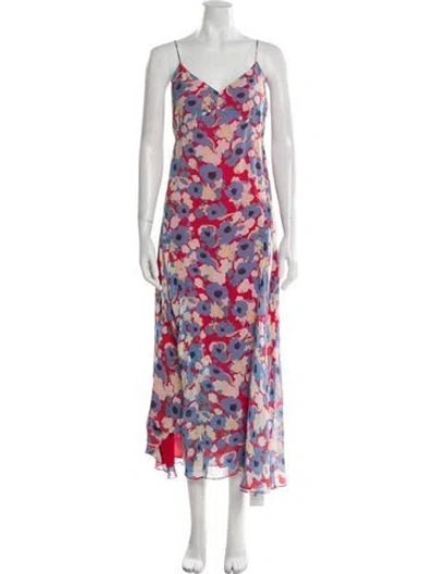 Pre-owned Joie Silk Long Dress In Multi