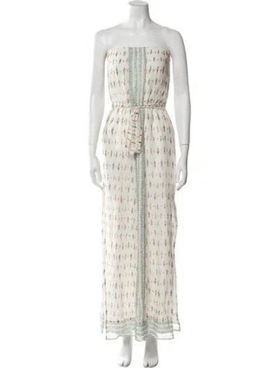 Pre-owned Joie Silk Long Dress In Neutral