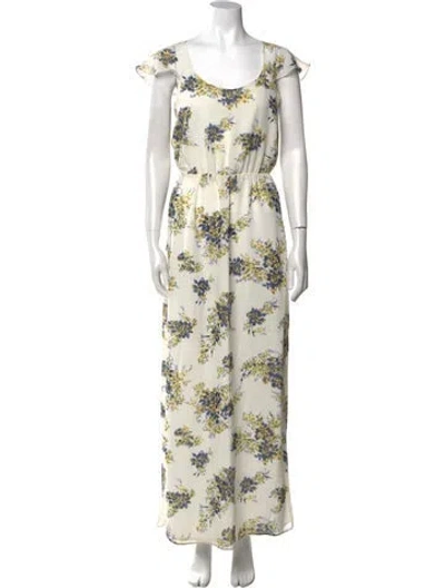 Pre-owned Joie Silk Long Dress In Neutral