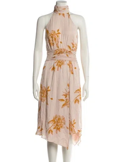 Pre-owned Joie Silk Long Dress In Orange