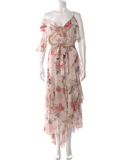 Pre-owned Joie Silk Long Dress In Pink