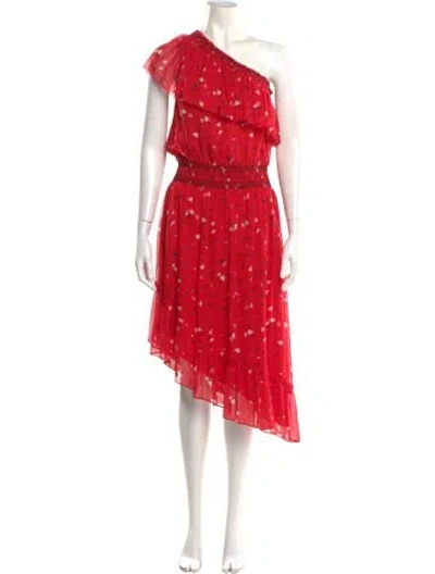 Pre-owned Joie Silk Long Dress In Red
