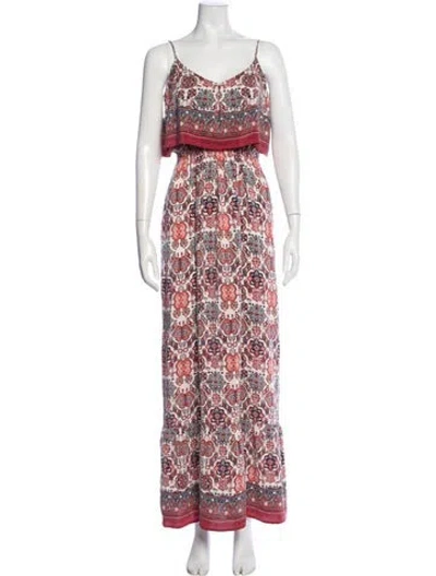 Pre-owned Joie Silk Long Dress In Red