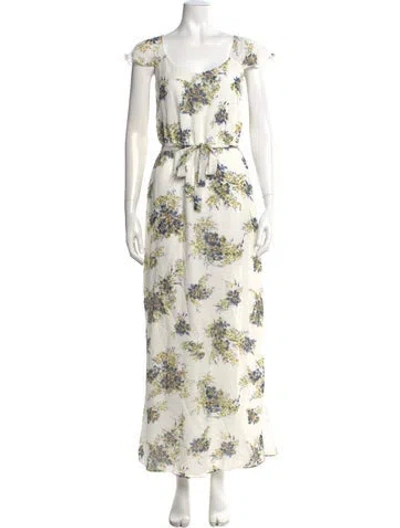 Pre-owned Joie Silk Long Dress W/ Tags In White