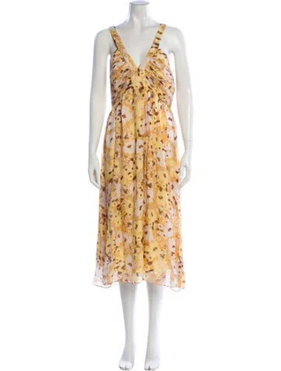 Pre-owned Joie Silk Long Dress W/ Tags In Yellow