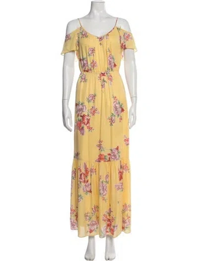 Pre-owned Joie Silk Long Dress In Yellow