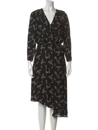Pre-owned Joie Silk Midi Length Dress In Black