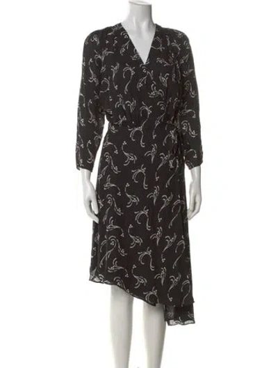 Pre-owned Joie Silk Midi Length Dress In Black