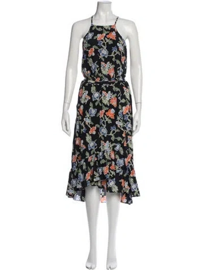 Pre-owned Joie Silk Midi Length Dress In Black