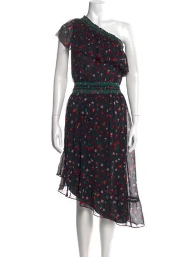 Pre-owned Joie Silk Midi Length Dress In Black