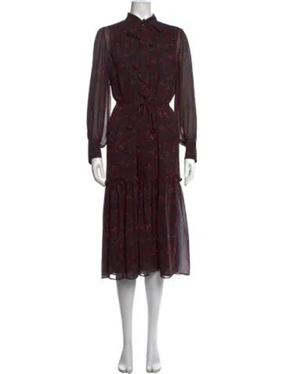 Pre-owned Joie Silk Midi Length Dress In Black