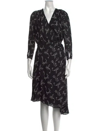 Pre-owned Joie Silk Midi Length Dress In Black