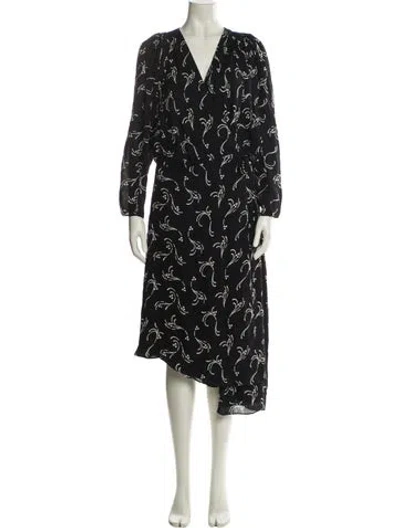 Pre-owned Joie Silk Midi Length Dress In Blue