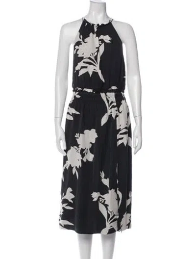 Pre-owned Joie Silk Midi Length Dress In Blue