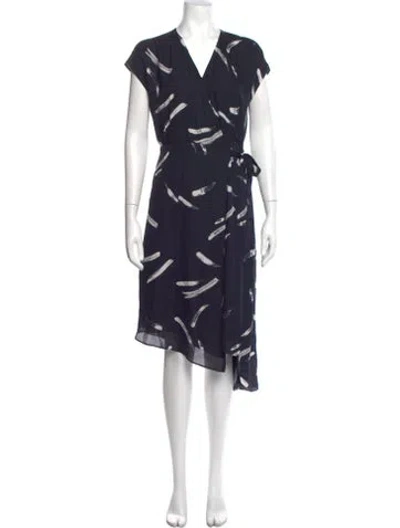 Pre-owned Joie Silk Midi Length Dress In Blue