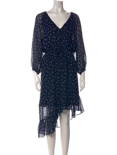 Pre-owned Joie Silk Midi Length Dress In Blue