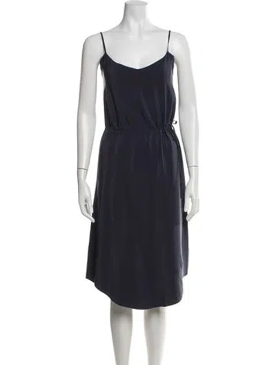 Pre-owned Joie Silk Midi Length Dress In Blue