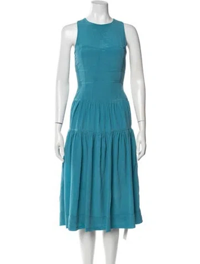 Pre-owned Joie Silk Midi Length Dress In Blue