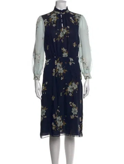 Pre-owned Joie Silk Midi Length Dress In Blue