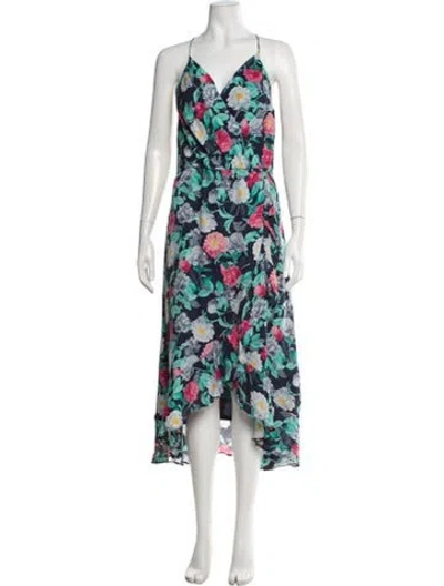 Pre-owned Joie Silk Midi Length Dress In Blue