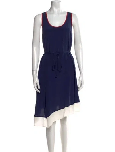 Pre-owned Joie Silk Midi Length Dress In Blue