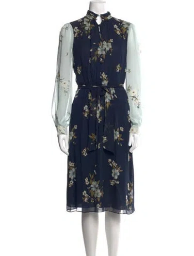 Pre-owned Joie Silk Midi Length Dress In Blue