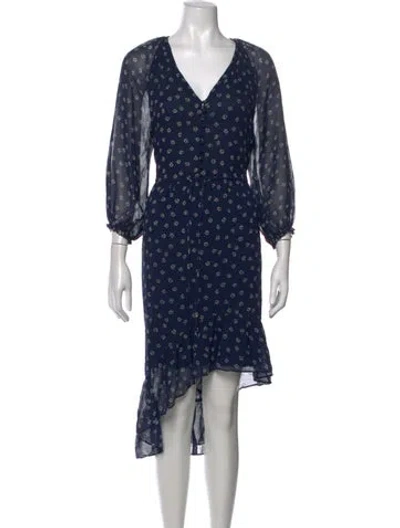 Pre-owned Joie Silk Midi Length Dress In Blue