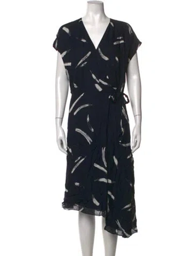 Pre-owned Joie Silk Midi Length Dress In Blue