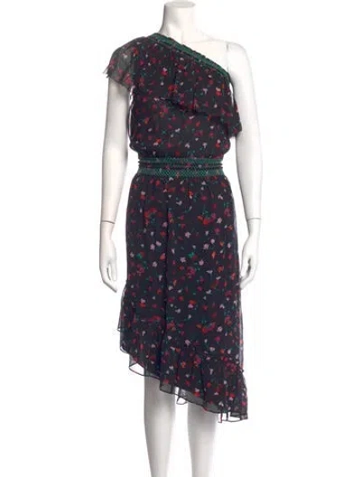 Pre-owned Joie Silk Midi Length Dress In Blue