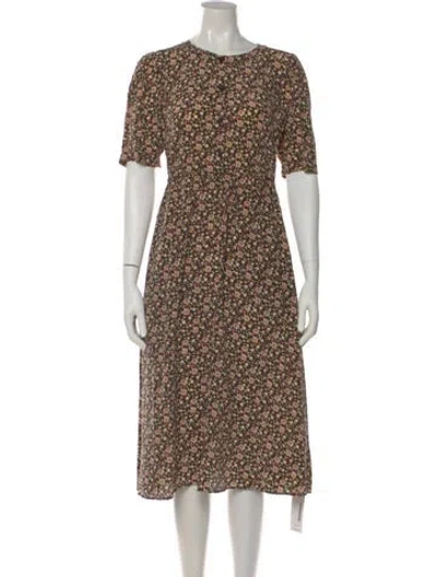 Pre-owned Joie Silk Midi Length Dress In Brown