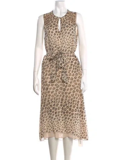 Pre-owned Joie Silk Midi Length Dress In Brown