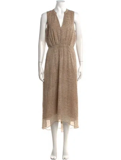 Pre-owned Joie Silk Midi Length Dress In Brown
