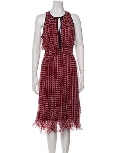 Pre-owned Joie Silk Midi Length Dress In Burgundy